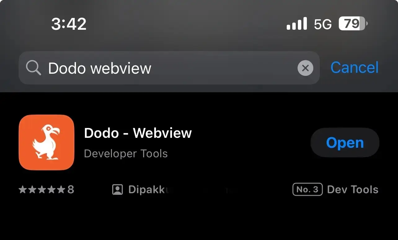 Step 1 Dodo Search